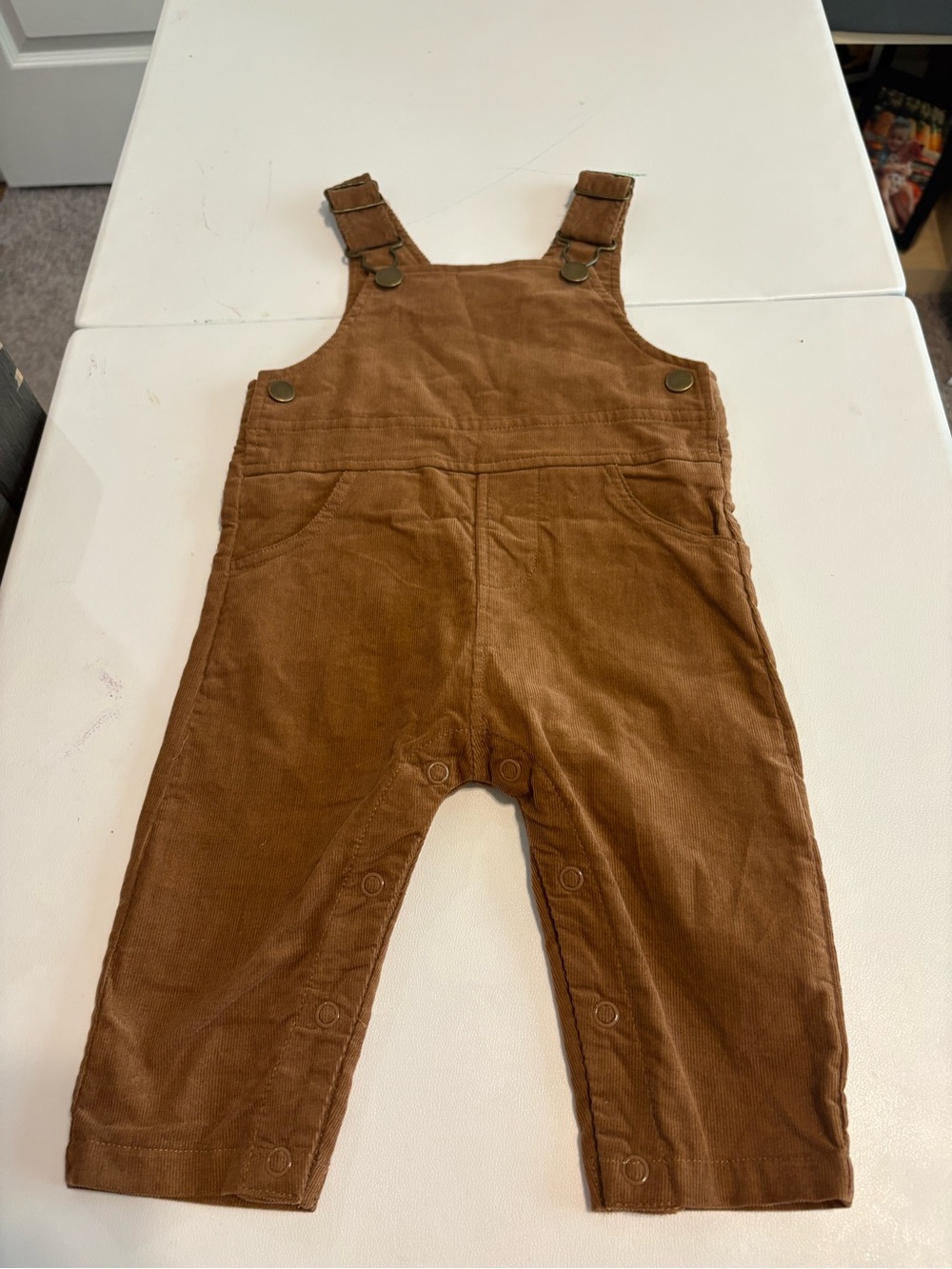 Angel Dear Brown Corduroy Overalls